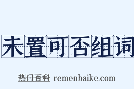 未置可否组词是什么意思的图片